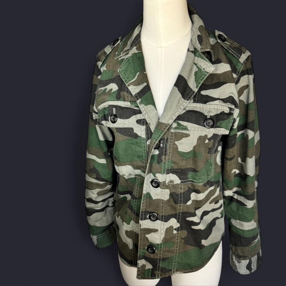 J. Crew Camouflage Utility Jacket - black and green shades Camo size small